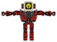 Bot containing old computer monitor and yellow pixel face surprised and old retro speakers and heavy upper chest and heavy mech chest and shoulder spikes and prototype exoplate legs.