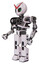 Cyborg containing grey alien style head and green inset eyes and heavy upper chest and no chest plating and prototype exoplate legs. White halftone toon. Facing right view.