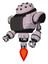 Automaton containing black sphere cam design and heavy upper chest and chest vents and jet propulsion. Sketch pad dots pattern. Facing right view.