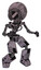 Bot containing cable connector head and light chest exoshielding and no chest plating and prototype exoplate legs. Dark sketchy. Fight or defense pose..