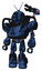 Automaton containing digital display head and hashtag face and retro antennas and heavy upper chest and light leg exoshielding and stomper foot mod. Grunge dark blue.