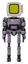 Automaton containing old computer monitor and yellow circle array display and red buttons and light chest exoshielding and chest green blue lights array and rocket pack and ultralight foot exosuit.