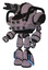 Bot containing gatling gun face design and heavy upper chest and chest energy sockets and light leg exoshielding and megneto-hovers foot mod. Dark sketch. Facing right view.
