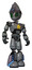 Robot containing grey alien style head and led array eyes and alien bug creature hat and light chest exoshielding and yellow star and light leg exoshielding and megneto-hovers foot mod.