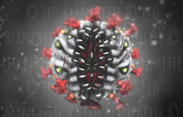 Corona Virus, Covid-19 Virus, Front View, Microscopic Monster #20919