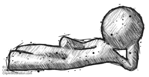 Sketch Design Mascot Man Reclined On Side #390