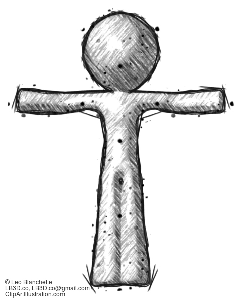 Sketch Design Mascot Man T-Pose Arms Up Standing #461