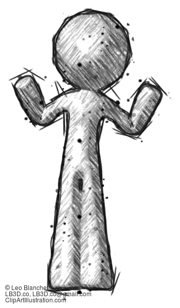 Sketch Design Mascot Man Shrugging Confused #534