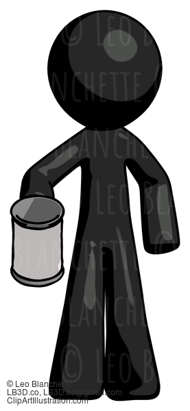 Black Design Mascot Man Begger Holding Can Begging Or Asking For Charity #10467