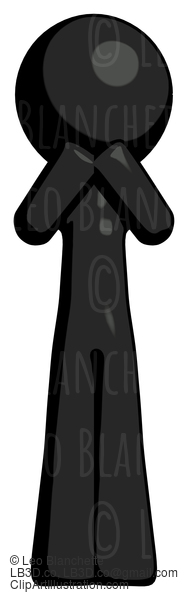 Black Design Mascot Man Laugh, Giggle, Or Gasp Pose #10503