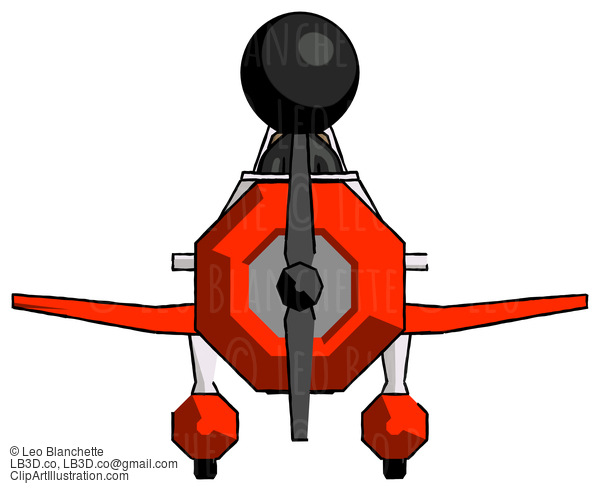 Black Design Mascot Man In Geebee Stunt Plane Front View #10619