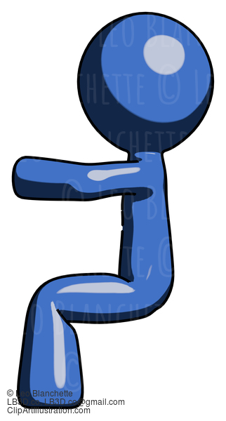 Blue Design Mascot Man Sitting Or Driving Position #11406