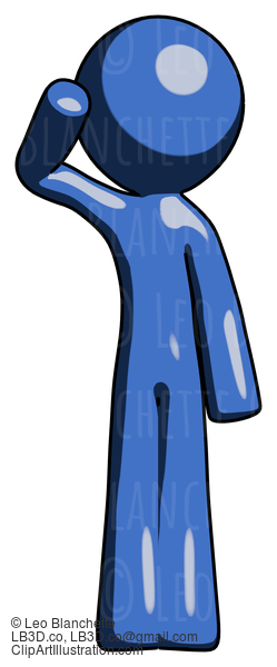 Blue Design Mascot Man Soldier Salute Pose #11427