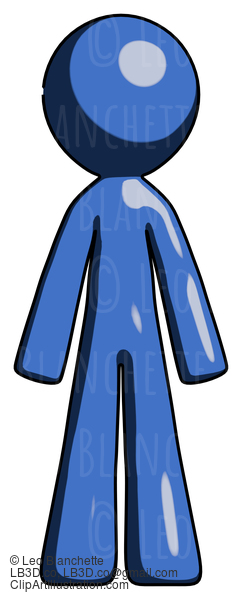 Blue Design Mascot Man Standing Facing Forward #11471