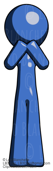 Blue Design Mascot Man Laugh, Giggle, Or Gasp Pose #11515