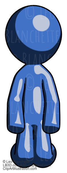 Blue Design Mascot Man Kneeling Front Pose #11536