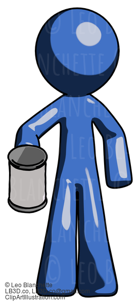 Blue Design Mascot Man Begger Holding Can Begging Or Asking For Charity #11590