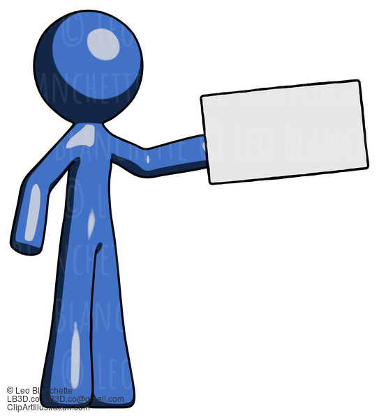 Blue Design Mascot Man Holding Large Envelope #11638