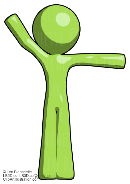 Green Design Mascot Man Directing Traffic Right #10003