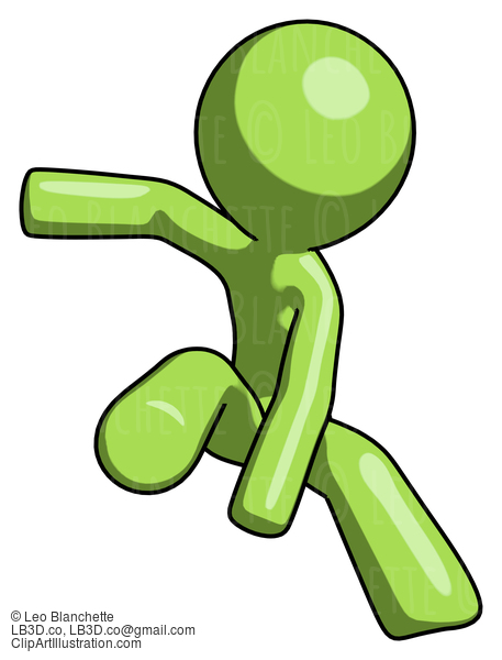 Green Design Mascot Man Action Hero Jump Pose #10054