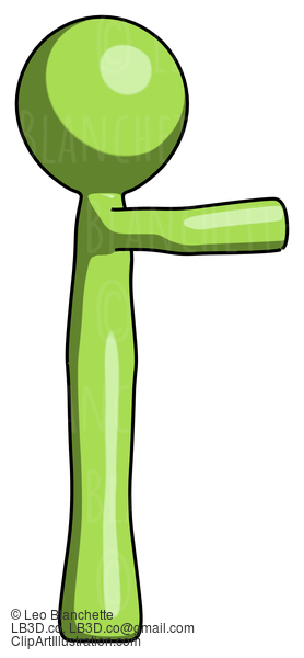 Green Design Mascot Man Pointing Right #10092