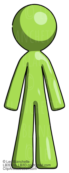 Green Design Mascot Man Standing Facing Forward #10108