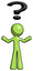 Green Design Mascot Man With Question Mark Above Head, Confused