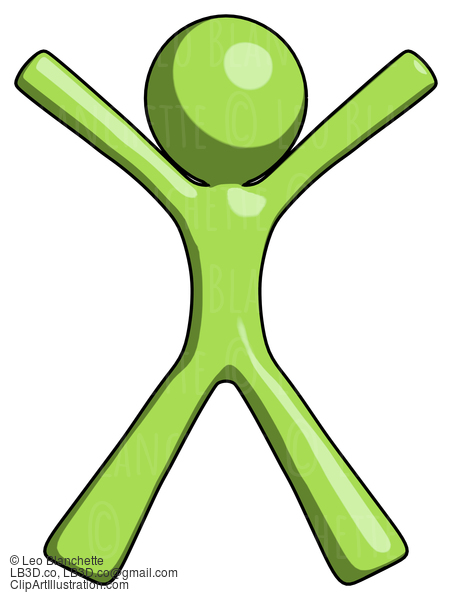 Green Design Mascot Man Jumping Or Flailing #9934