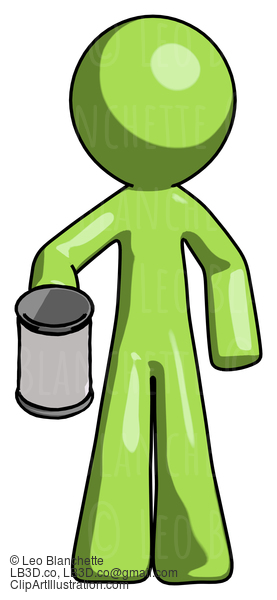 Green Design Mascot Man Begger Holding Can Begging Or Asking For Charity #9976