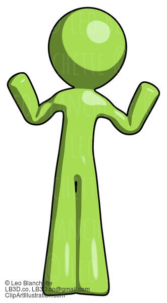 Green Design Mascot Man Shrugging Confused #9987