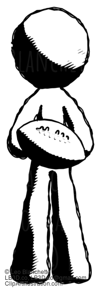 Ink Design Mascot Man Giving Football To You #8606