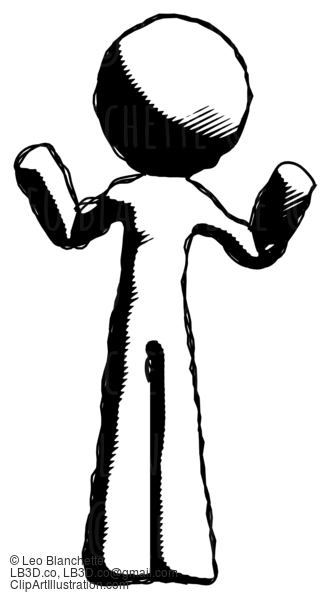 Ink Design Mascot Man Shrugging Confused #8611