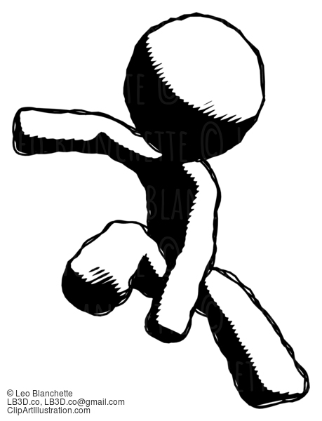 Ink Design Mascot Man Action Hero Jump Pose #8668