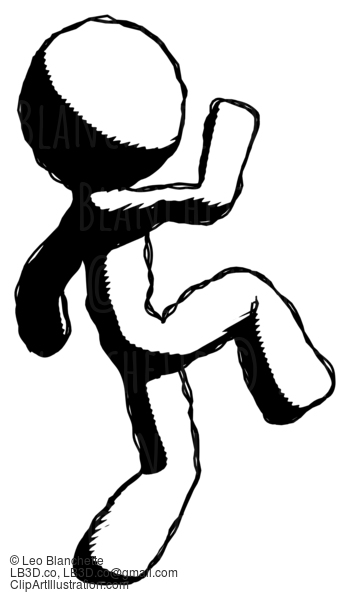 Ink Design Mascot Man Kick Pose Start #8697