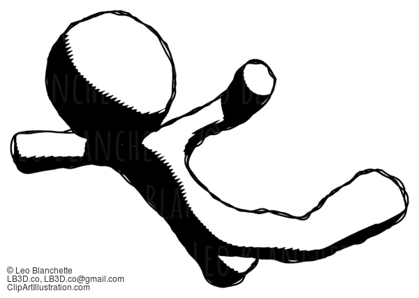 Ink Design Mascot Man Skydiving Or Falling To Death #8700