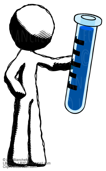 Ink Design Mascot Man Holding Large Test Tube #8709