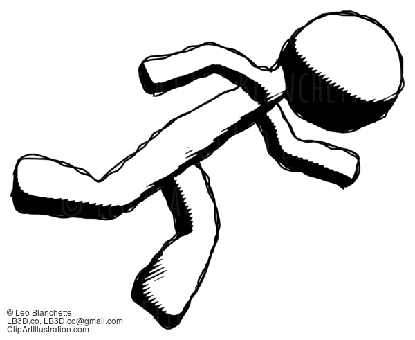 Ink Design Mascot Man Running While Falling Down #8744