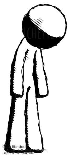 Ink Design Mascot Man Depressed With Head Down Turned Right #8769