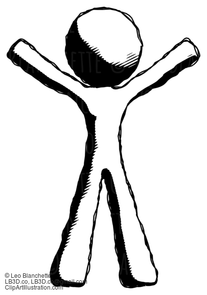 Ink Design Mascot Man Surprise Pose, Arms And Legs Out #8811