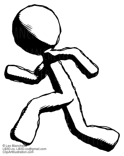 Ink Design Mascot Man Running Fast Left #8819