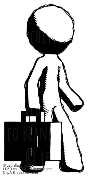 Ink Design Mascot Man Walking With Medical Aid Briefcase To Right #8838