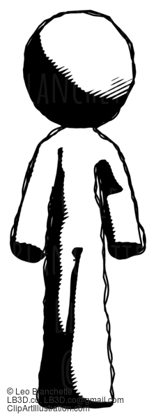 Ink Design Mascot Man Walking Front View #8861