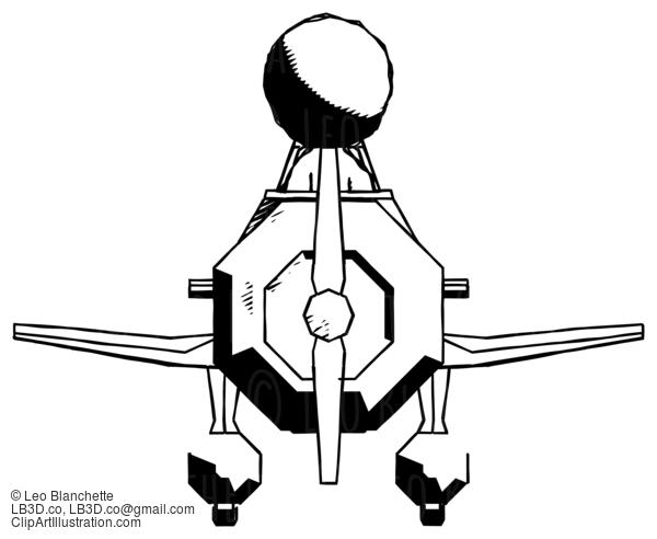 Ink Design Mascot Man In Geebee Stunt Plane Front View #8895