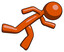 Orange Design Mascot Man running while falling down