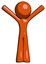 Orange Design Mascot Man with Arms Out Joyfully