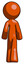 Orange Design Mascot man walking away, back view