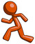 Orange Design Mascot Man running fast left