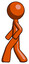Orange Design Mascot man walking left side view