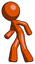 Orange Design Mascot Man Suspense action pose facing left