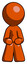 Orange Design Mascot Man squatting facing front